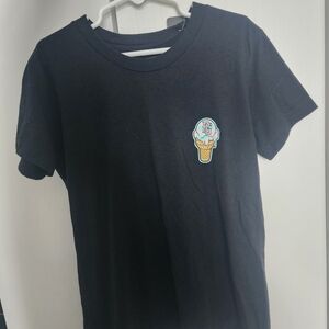 Kids' Black T-Shirt with Ice Cream Design